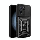 For Xiaomi Redmi K60 Ultra 5G Sliding Camera Cover Design TPU Hybrid PC Phone Case(Black) - 1