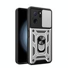 For Xiaomi Redmi K60 Ultra 5G Sliding Camera Cover Design TPU Hybrid PC Phone Case(Silver) - 1