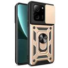 For Xiaomi 13T/13T Pro/Redmi K60 Ultra Sliding Camera Cover Design TPU Hybrid PC Phone Case(Gold) - 1