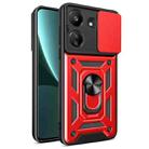 For Xiaomi Redmi 13C 4G Sliding Camera Cover Design TPU Hybrid PC Phone Case(Red) - 1