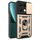 For Xiaomi Redmi Note 13 4G Global Sliding Camera Cover Design TPU Hybrid PC Phone Case(Gold) - 1