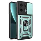 For Xiaomi Redmi Note 13 Pro 5G Sliding Camera Cover Design TPU Hybrid PC Phone Case(Mint Green) - 1