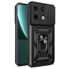 For Xiaomi Redmi Note 13 Pro 5G Sliding Camera Cover Design TPU Hybrid PC Phone Case(Black) - 1