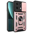 For Xiaomi Redmi Note 13 5G Sliding Camera Cover Design TPU Hybrid PC Phone Case(Rose Gold) - 1