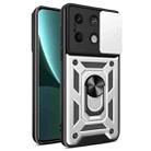 For Xiaomi Redmi Note 13 5G Sliding Camera Cover Design TPU Hybrid PC Phone Case(Silver) - 1