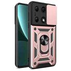 For Xiaomi Poco M6 Pro 4G Sliding Camera Cover Design TPU Hybrid PC Phone Case(Rose Gold) - 1