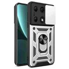 For Xiaomi Poco M6 Pro 4G Sliding Camera Cover Design TPU Hybrid PC Phone Case(Silver) - 1