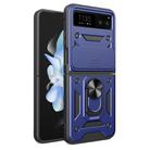 For Motorola Razr 40 Armor Ring Holder TPU Hybrid PC Phone Case(Blue) - 1