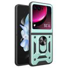 For Motorola Razr 40 Ultra Armor Ring Holder TPU Hybrid PC Phone Case(Mint Green) - 1