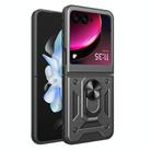 For Motorola Razr 40 Ultra Sliding Camera Cover Design TPU Hybrid PC Phone Case(Black) - 1