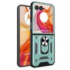 For Motorola Razr 50 Ultra Armor Ring Holder TPU Hybrid PC Phone Case(Mint Green) - 1