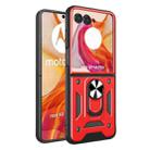 For Motorola Razr 50 Ultra Armor Ring Holder TPU Hybrid PC Phone Case(Red) - 1