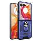 For Motorola Razr 50 Ultra Armor Ring Holder TPU Hybrid PC Phone Case(Blue) - 1