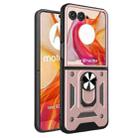 For Motorola Razr 50 Ultra Armor Ring Holder TPU Hybrid PC Phone Case(Rose Gold) - 1