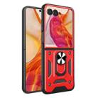 For Motorola Razr 50 Armor Ring Holder TPU Hybrid PC Phone Case(Red) - 1