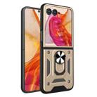 For Motorola Razr 50 Armor Ring Holder TPU Hybrid PC Phone Case(Gold) - 1