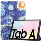 For Samsung Galaxy Tab A7 2020 T500 Colored Drawing Pattern Horizontal Flip Leather Case with Three-folding Holder & Sleep / Wake-up Function(Starry Sky) - 1