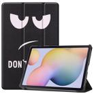 For Samsung Galaxy Tab S7 T870 Colored Drawing Pattern Horizontal Flip Leather Case with Three-folding Holder & Sleep / Wake-up Function(Big Eyes) - 1