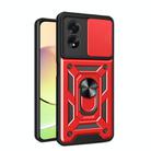 For OPPO A38 4G Global Sliding Camera Cover Design TPU Hybrid PC Phone Case(Red) - 1