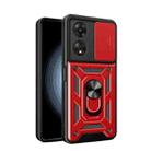 For OPPO A58 4G Global Sliding Camera Cover Design TPU Hybrid PC Phone Case(Red) - 1