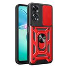 For OPPO A60 4G Sliding Camera Cover Design TPU Hybrid PC Phone Case(Red) - 1