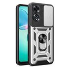 For OPPO A60 4G Sliding Camera Cover Design TPU Hybrid PC Phone Case(Silver) - 1