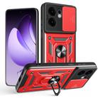 For OPPO Reno13 F 4G / 5G Sliding Camera Cover Design TPU Hybrid PC Phone Case(Red) - 1