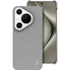 For Huawei Pura 70 imak Ruiyi Series Cloth Texture PU + PC Phone Case(Light Grey) - 1