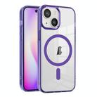 For iPhone 15 Plus Ice Color Magnetic Series PC + Acrylic Magsafe Phone Case(Purple) - 1