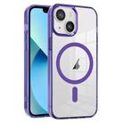 For iPhone 13 Ice Color Magnetic Series TPU Hybrid Acrylic Magsafe Phone Case(Purple) - 1