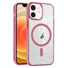 For iPhone 12 Ice Color Magnetic Series TPU Hybrid Acrylic Magsafe Phone Case(Pink) - 1