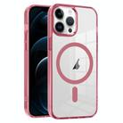 For iPhone 12 Pro Max Ice Color Magnetic Series TPU Hybrid Acrylic Magsafe Phone Case(Pink) - 1