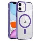 For iPhone 11 Ice Color Magnetic Series TPU Hybrid Acrylic Magsafe Phone Case(Purple) - 1