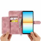 For Sony Xperia 1 VII Skin-feel Flowers Embossed Wallet Leather Phone Case(Pink) - 3