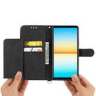For Sony Xperia 1 VII Skin-feel Flowers Embossed Wallet Leather Phone Case(Black) - 3