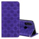For OPPO A8 / A31 (2020) Lucky Flowers Embossing Pattern Magnetic Horizontal Flip Leather Case with Holder & Card Slots(Purple) - 1