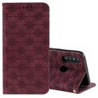 For OPPO A8 / A31 (2020) Lucky Flowers Embossing Pattern Magnetic Horizontal Flip Leather Case with Holder & Card Slots(Wine Red) - 1