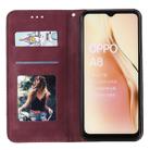 For OPPO A8 / A31 (2020) Lucky Flowers Embossing Pattern Magnetic Horizontal Flip Leather Case with Holder & Card Slots(Wine Red) - 4
