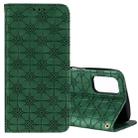 For OPPO A52 / A72 / A92 Lucky Flowers Embossing Pattern Magnetic Horizontal Flip Leather Case with Holder & Card Slots(Dark Green) - 1