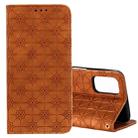 For OPPO A52 / A72 / A92 Lucky Flowers Embossing Pattern Magnetic Horizontal Flip Leather Case with Holder & Card Slots(Brown) - 1