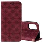 For OPPO A52 / A72 / A92 Lucky Flowers Embossing Pattern Magnetic Horizontal Flip Leather Case with Holder & Card Slots(Wine Red) - 1