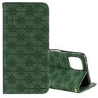 For OPPO A92s Lucky Flowers Embossing Pattern Magnetic Horizontal Flip Leather Case with Holder & Card Slots(Dark Green) - 1