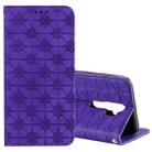 For OPPO A9 (2020) / A5 (2020) / A11X Lucky Flowers Embossing Pattern Magnetic Horizontal Flip Leather Case with Holder & Card Slots(Purple) - 1