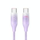 USAMS US-SJ640 1.2m Type-C to Type-C PD100W Fast Charging Cable with Colorful Light(Gradient Purple) - 1