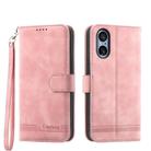 For Sony Xperia 5 V Dierfeng Dream Line TPU + PU Leather Phone Case(Pink) - 1