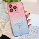 For iPhone 14 Pro MagSafe Magnetic TPU + Acrylic Gradient Color Phone Case(Pink Blue) - 1