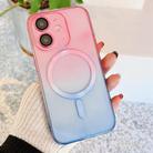 For iPhone 12 MagSafe Magnetic TPU + Acrylic Gradient Color Phone Case(Pink Blue) - 1