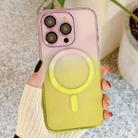 For iPhone 12 Pro Max MagSafe Magnetic TPU + Acrylic Gradient Color Phone Case(Purple Yellow) - 1