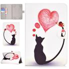 For 10 inch Universal Tablet PC Colored Drawing Pattern Horizontal Flip PU Leather Case with Holder & Card Slot(Loving Cat) - 1