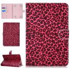 For 10 inch Universal Tablet PC Colored Drawing Pattern Horizontal Flip PU Leather Case with Holder & Card Slot(Red Pink Leopard) - 1